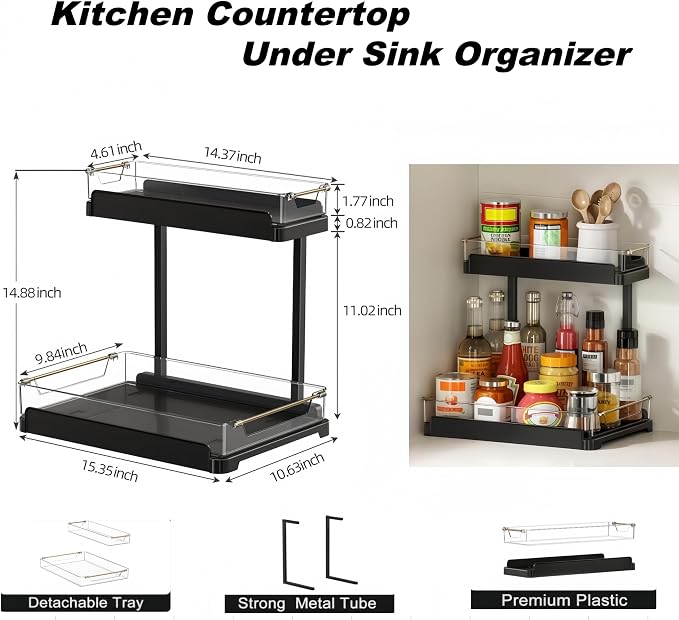 heart & home 1-Pack Under Sink Storage Organizer - Image 2