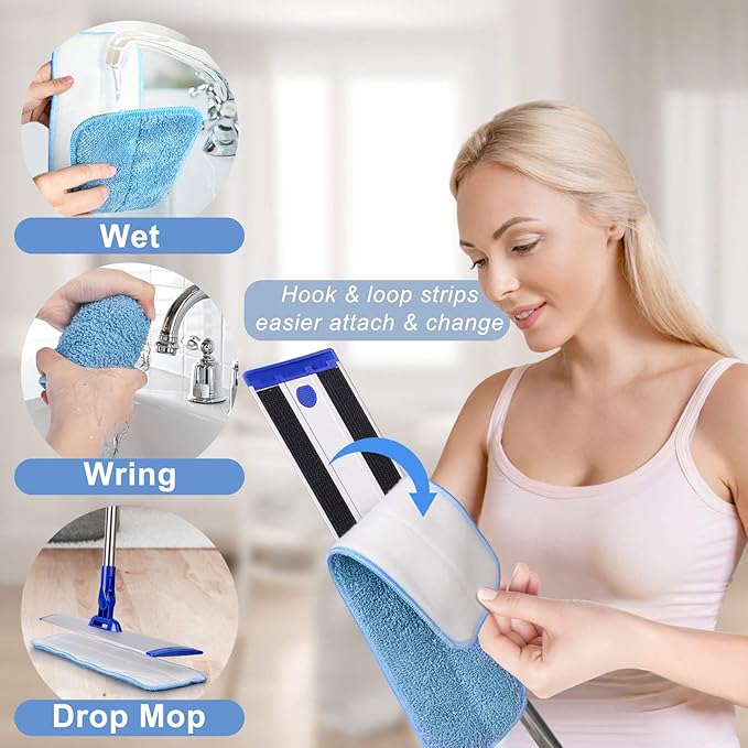 18" Professional Microfiber Mop Floor Cleaning System, Flat Mop - Image 4