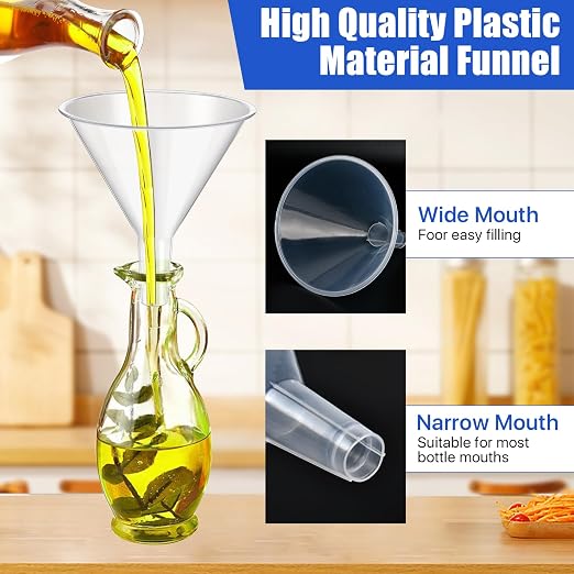 20PCS Plastic Funnels, 4.7'' Clear Plastic Funnels, Wide Mouth Funnel - Image 3
