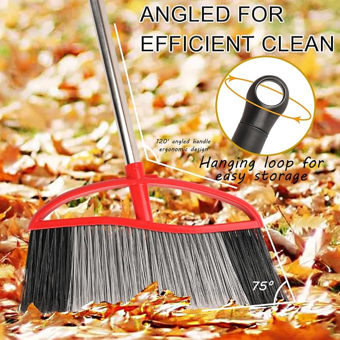 Outdoor Broom, 15.7" Wide Heavy Duty Angle Broom - Image 4