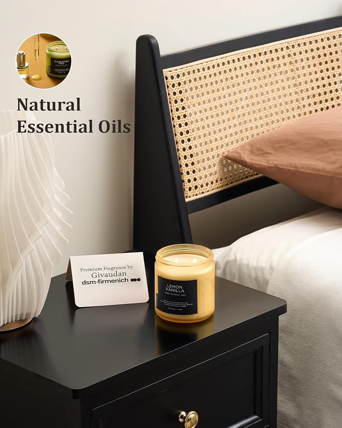 M&SENSE Candles Lemon Vanilla Scented, 11.6oz 70 Hour Long Lasting Candles - Image 6