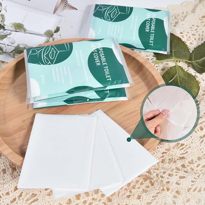 60 Pcs Disposable Flushable Paper Toilet Seat Covers Travel Supplies Essentials - Image 7
