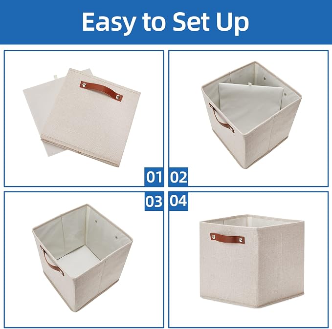 Temary 11x11 Storage Cubes Fabric Storage Cubes Storage Bins - Image 7