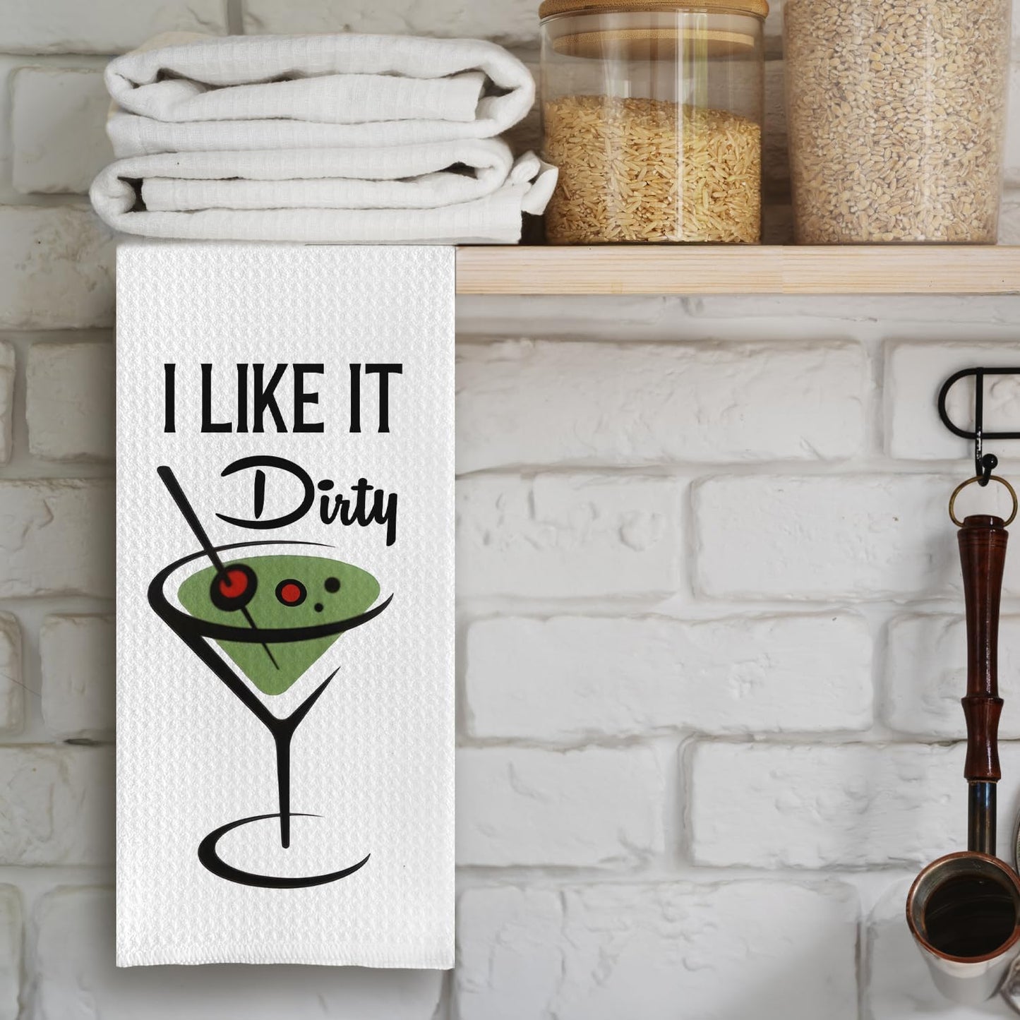 Dirty Martini Gifts - Martini Accessories,Martini Hand Towel,Funny Dirty Martini Mix Kitchen Towels,Martini Gifts for Women(16 X 24 Inches)