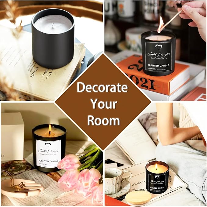 CONNOO 8 Pack 14 OZ Empty Black Glass Candle Jars - Image 5