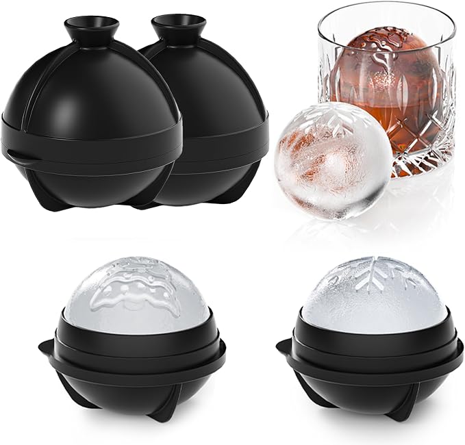 Novelty Christmas Tree Snowflake Ice Ball Maker Mold Set of 2, Christmas by ACOOKEE