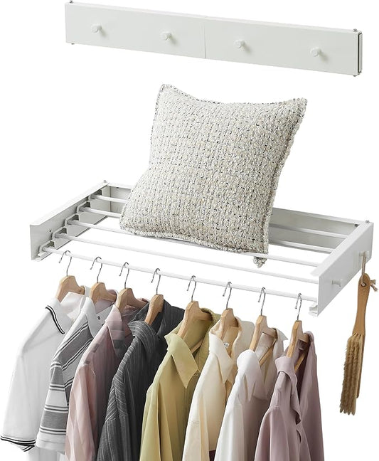 Clothes Drying Rack, Laundry Hanging Rack Collapsible, Wall Mounted Drying Rack by RFOUO