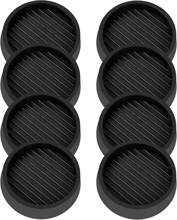 2X2 Round Rubber Caster Cups, Non Slip Furniture Pads, Anti-Slip Gripper by VOCOMO