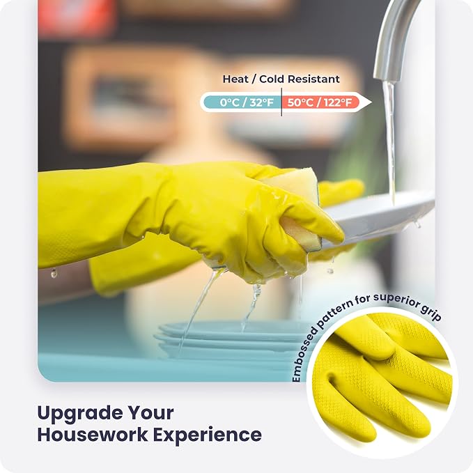 FMP Brands 3/6/12/60 Pairs Cleaning Gloves, Waterproof Rubber Gloves - Image 2