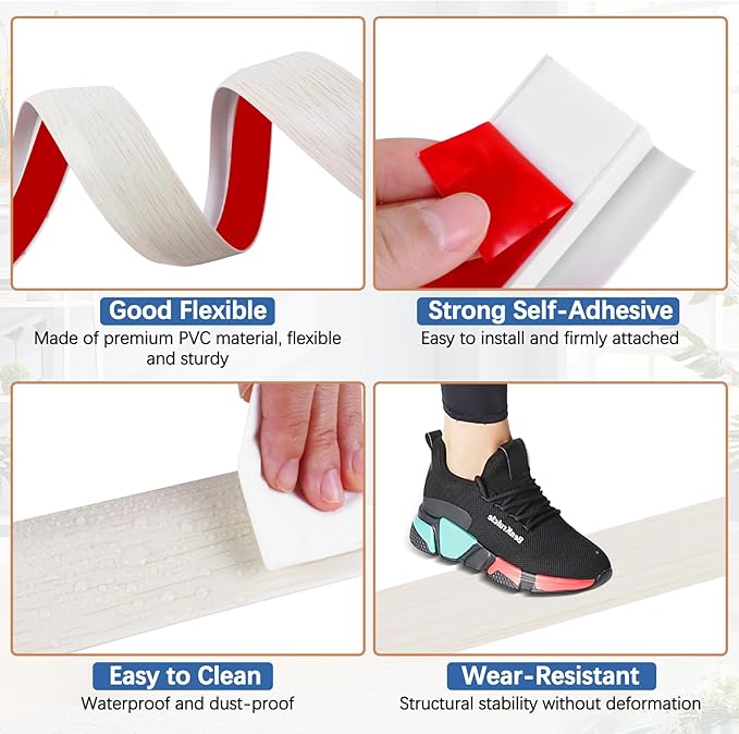 Vinyl Door Threshold Flooring Transition Strip Self Adhesive Carpet Edging Strip - Image 4