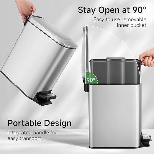 TIPGO Slim Bathroom Trash Can - Image 2