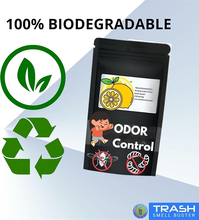 Outdoor Trash Can Odor Eliminator Cover Lemon Scented Durable Elastic Bag - Image 3