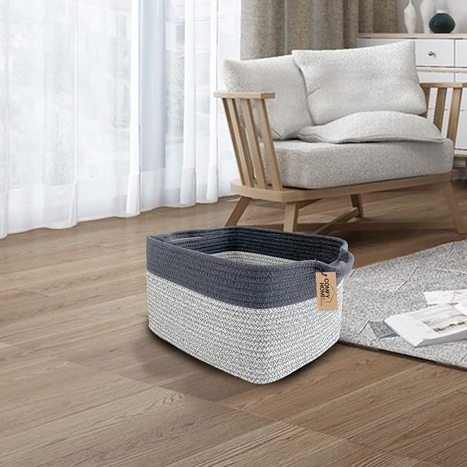 COMFY-HOMI 3Pack Cotton Rope Square Basket - Image 3