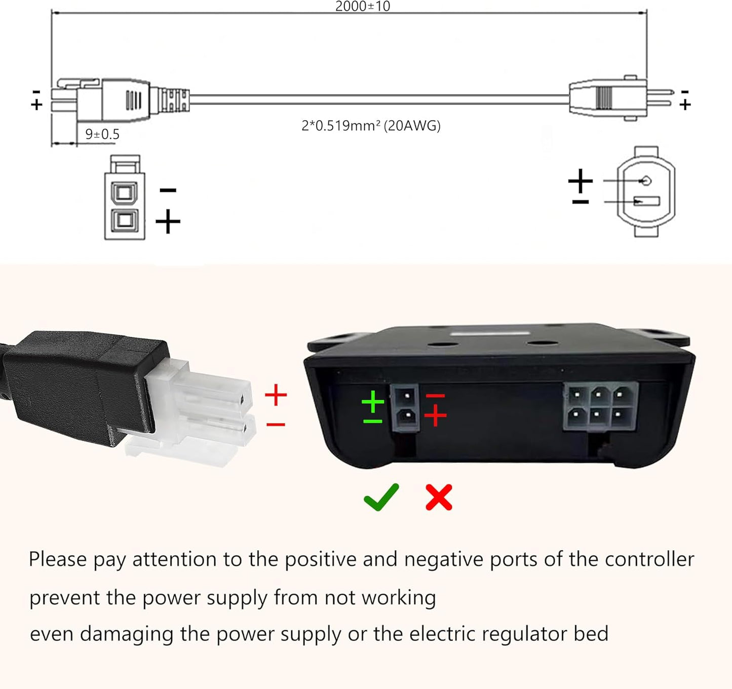 Adjustable Bed Parts Replacement Switching Power Supply, 29v Adjustable Bed Base Recliner Power Supply Compatible for Ergo, Extend, Sealy Ease, Electric Bed Replacement Parts, 13.7 FT Cord