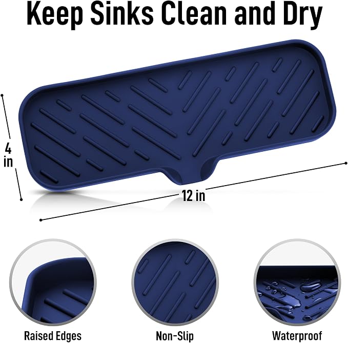 Zulay Kitchen Large Silicone Sponge Holder – Flexible Sink Organizer Tray - Image 4
