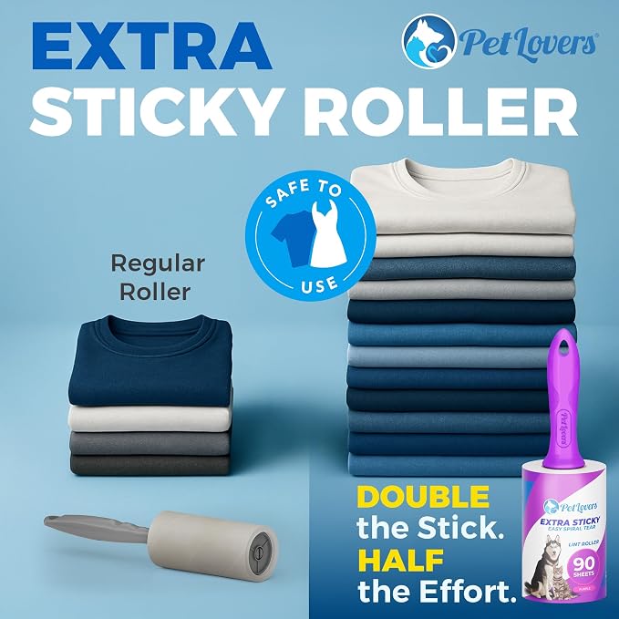 PetLovers Extra Sticky Lint Roller Mega Value Set 450 Sheets - Image 3