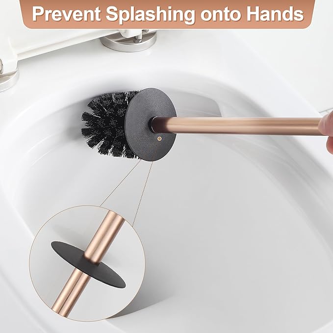 BVL Toilet Brush and Holder Set Rose Gold Freestanding - Image 3