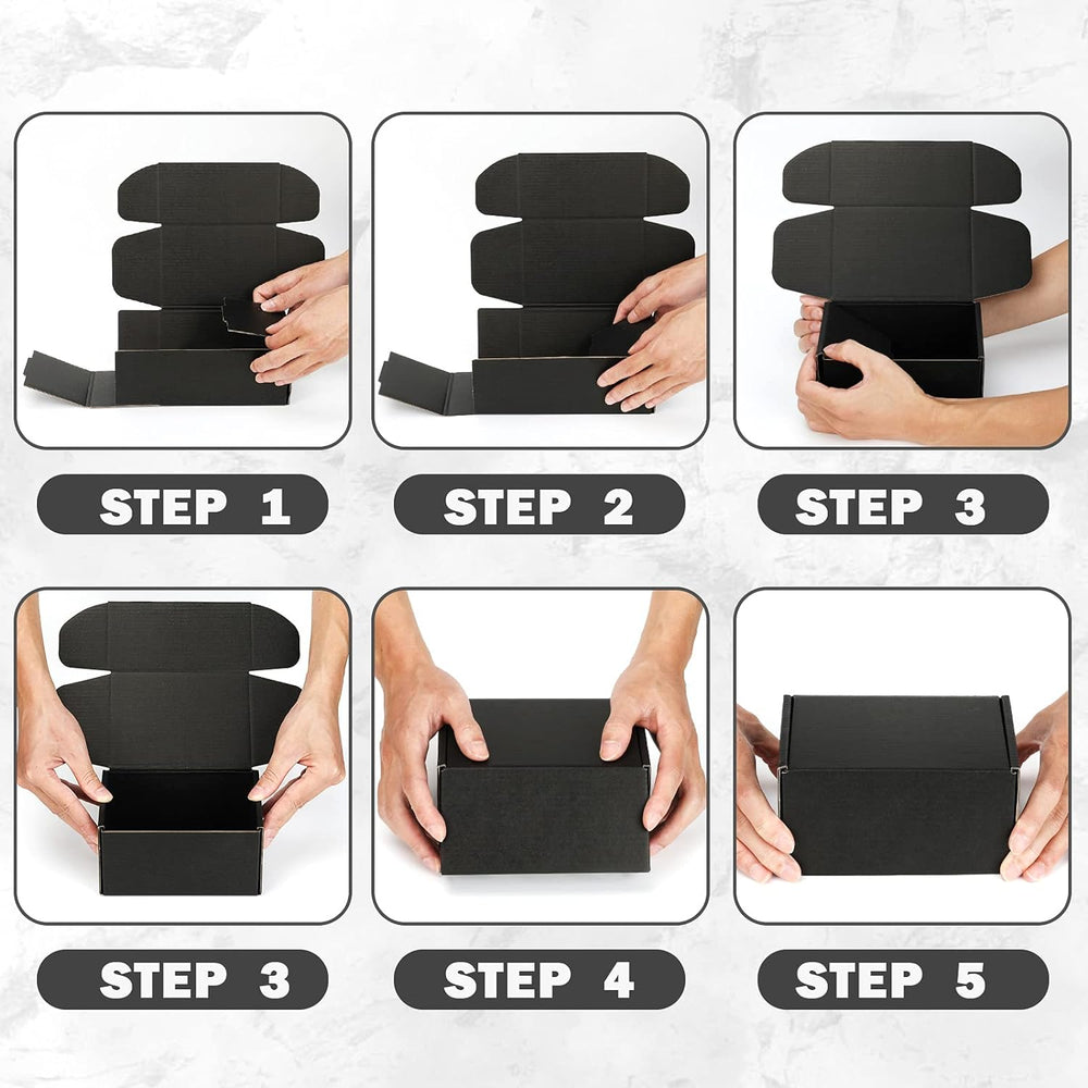 Black Shipping Boxes 12x9x4 Inches, 20 Pack
