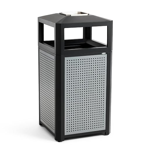Safco Evos Steel Trash Can, 38 Gallons, Indoor and Outdoor Use, Commercial by SafcoProducts