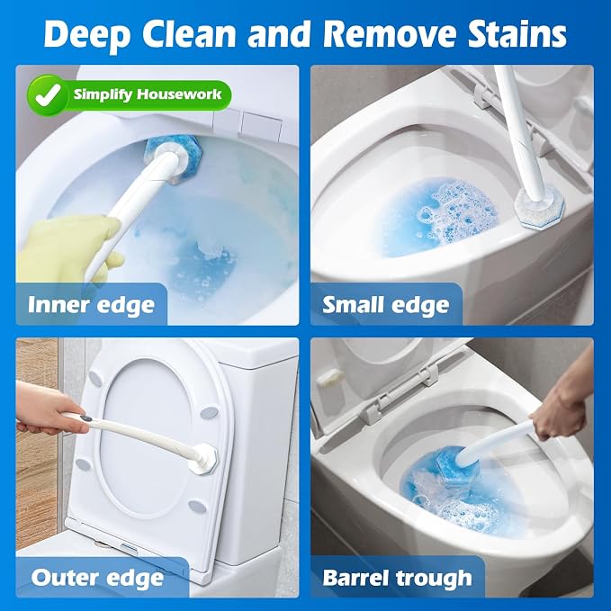 50 Count Upgraded Toilet Wand Refills | 2X Cleaning Power Toilet Bowl Cleaners - Image 3