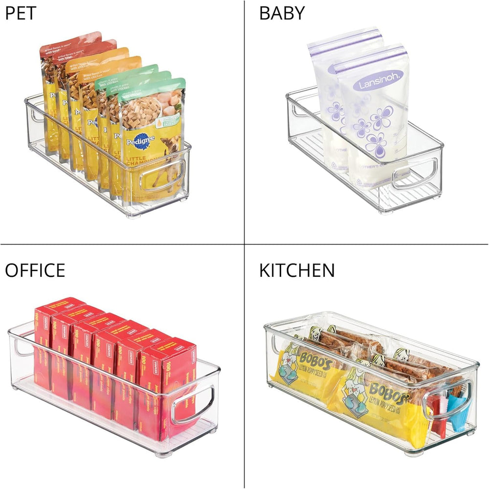 mDesign Plastic Stackable Small Organizing Bin Kitchen Pantry Cabinet, Refrig...
