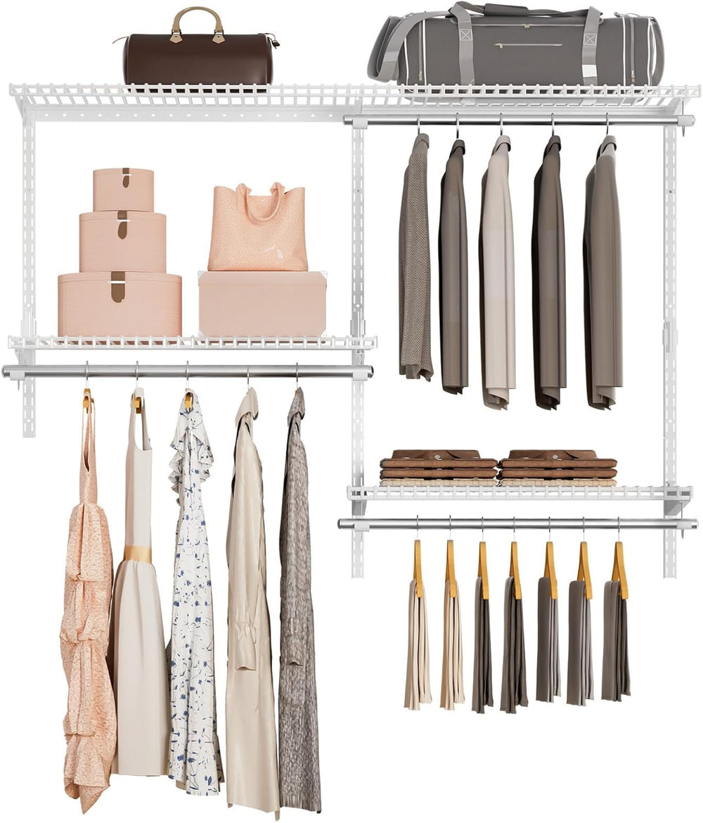 Sturdy Closet Organizer System: 4.4 Ft. Custom Metal Wire Shelving
