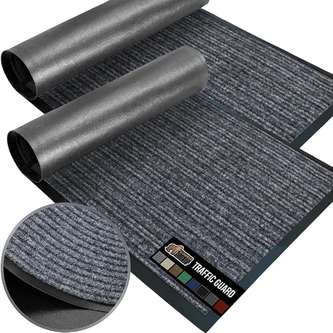 GORILLA GRIP Traffic Guard Door Mat, 2 Pack, Heavy Duty Waterproof Doormat by GorillaGrip