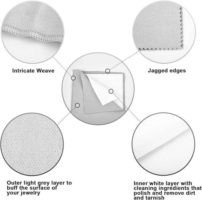 SEVENWELL Silver Polishing Cloth, Jewelry Cleaner Cloth - Image 2