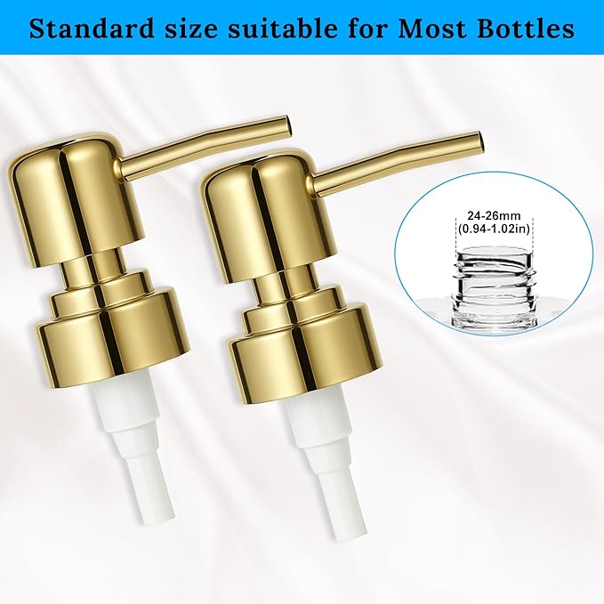 2 Pack Gold Soap Dispenser Pump Replacement Top Dispenser Pumps Refill - Image 6