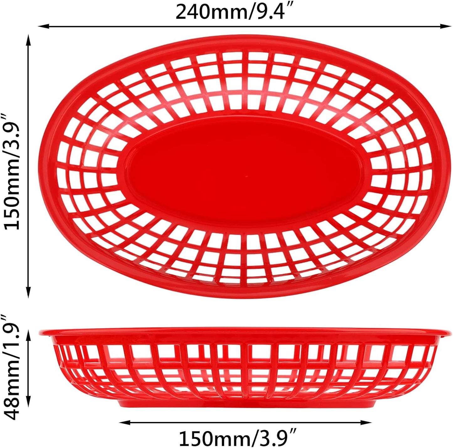 EUSOAR Bread Baskets & Deli Paper Liners, 12 pcs Bread Baskets plus 100pcs Deli Paper, Restaurant Food Serving Basket Sets for Restaurant Supplies, Deli Serving, Chicken, Burgers&Fries