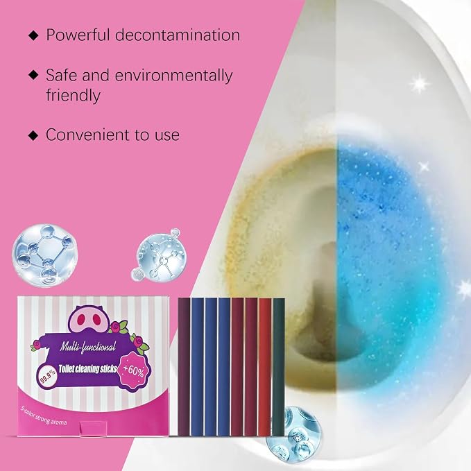 Multi-Functional Toilet Cleaning Sticks, 5 Colors, Long-Lasting Tank Cleaner - Image 3