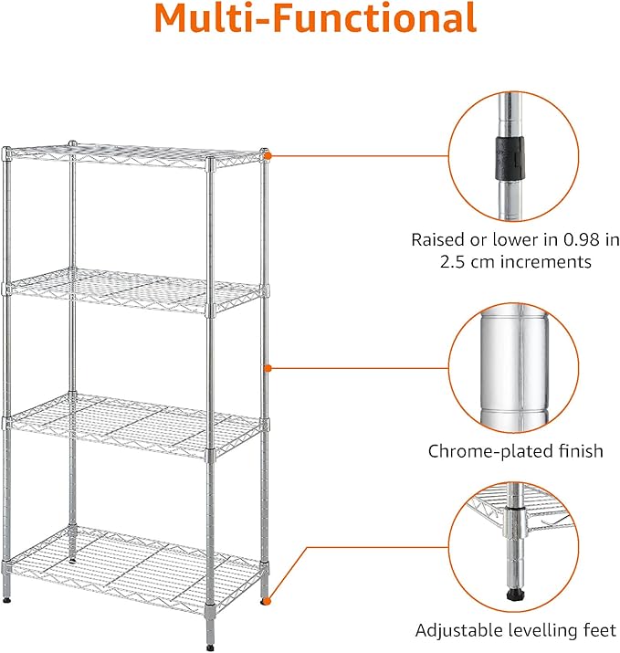 Amazon Basics 4-Shelf Adjustable, Storage Shelving Unit, Steel Organizer Wire - Image 5