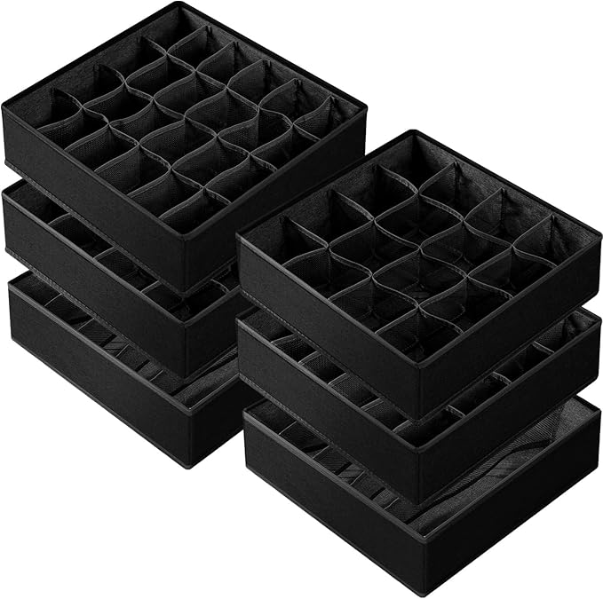 Criusia 6 Pack Sock Underwear Drawer Organizer Dividers by Criusia
