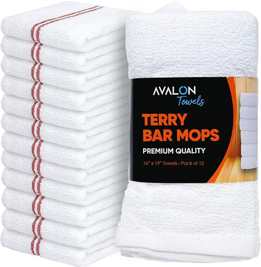 Avalon Towels Terry Bar Mop Towels Size 16"x19" – Absorbent and Durable by AvalonTowels