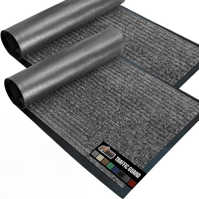 GORILLA GRIP Traffic Guard Door Mat, 2 Pack, Heavy Duty Waterproof Doormat by GorillaGrip