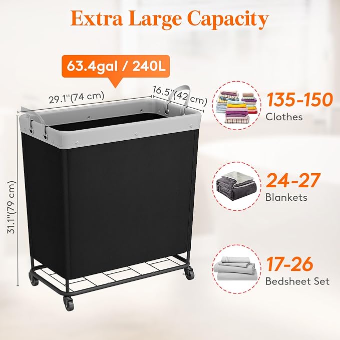 Lifewit 240L Laundry Basket - Image 2