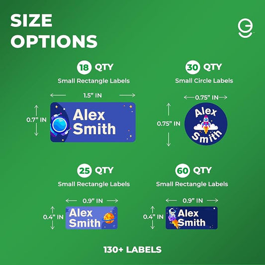 Personalized Name Tag Stickers for Kids | Space-Themed Waterproof Labels for - Image 2