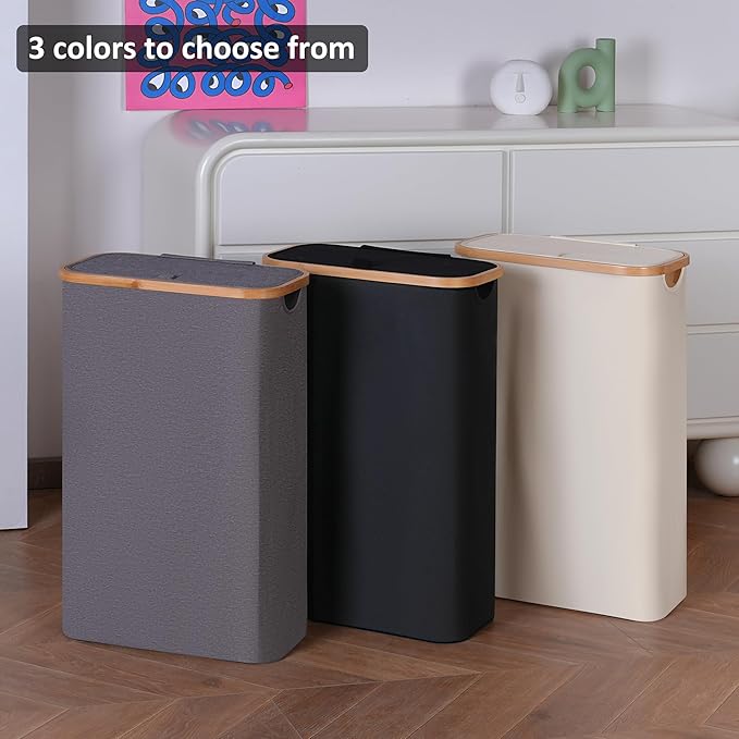 60L Slim Laundry Hamper, Laundry Basket - Image 3
