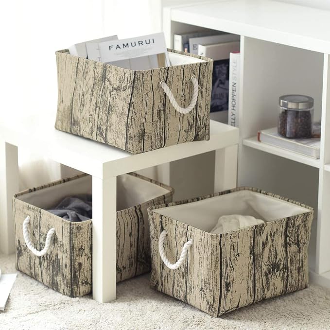 TcaFmac Fabric Storage Basket, Decorative Canvas Storage Bins Baskets - Image 3