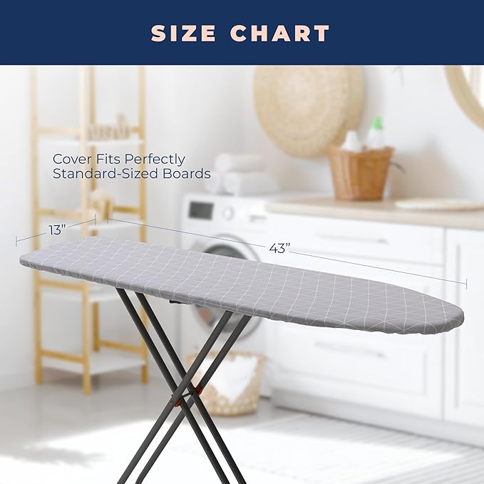 Happhom 13 x 43 Ironing Board Cover and Pad Extra Thick Heavy Duty Padded - Image 5