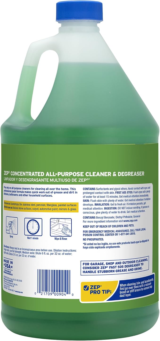 Zep All-Purpose Cleaner and Degreaser 128 oz ZU0567128 Cleans Almost Any Surface - Image 3