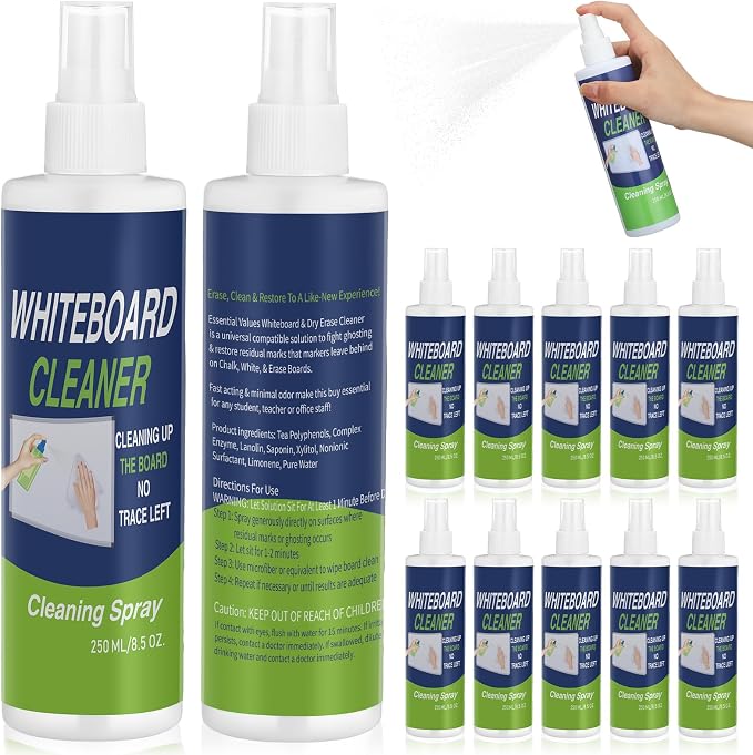 12 Pack Whiteboard Cleaner Spray Bottle 8.5oz Dry Erase Board Surface Cleaner by Swiffen