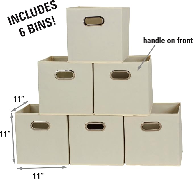 Household Essentials 82-1 Foldable Fabric Storage Bins | Set of 6 Cubby Cubes - Image 3