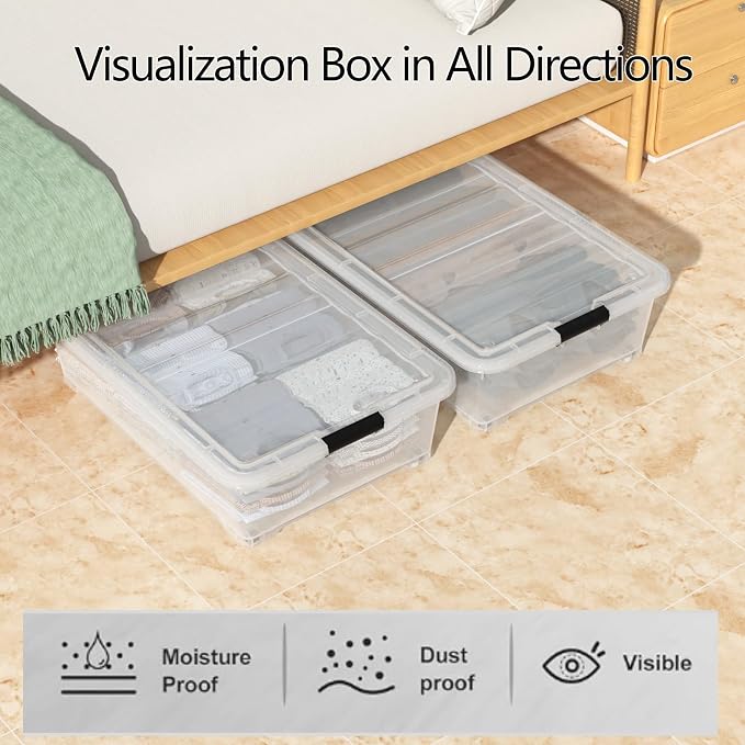 50 Quart Plastic Under Bed Storage Boxes - Image 6