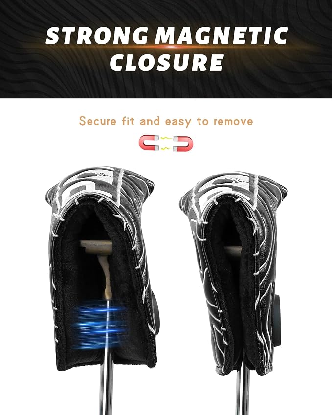 Big Teeth Golf Club Covers Full Set Driver Headcover Fairway Wood Hybrid Golf - Image 6