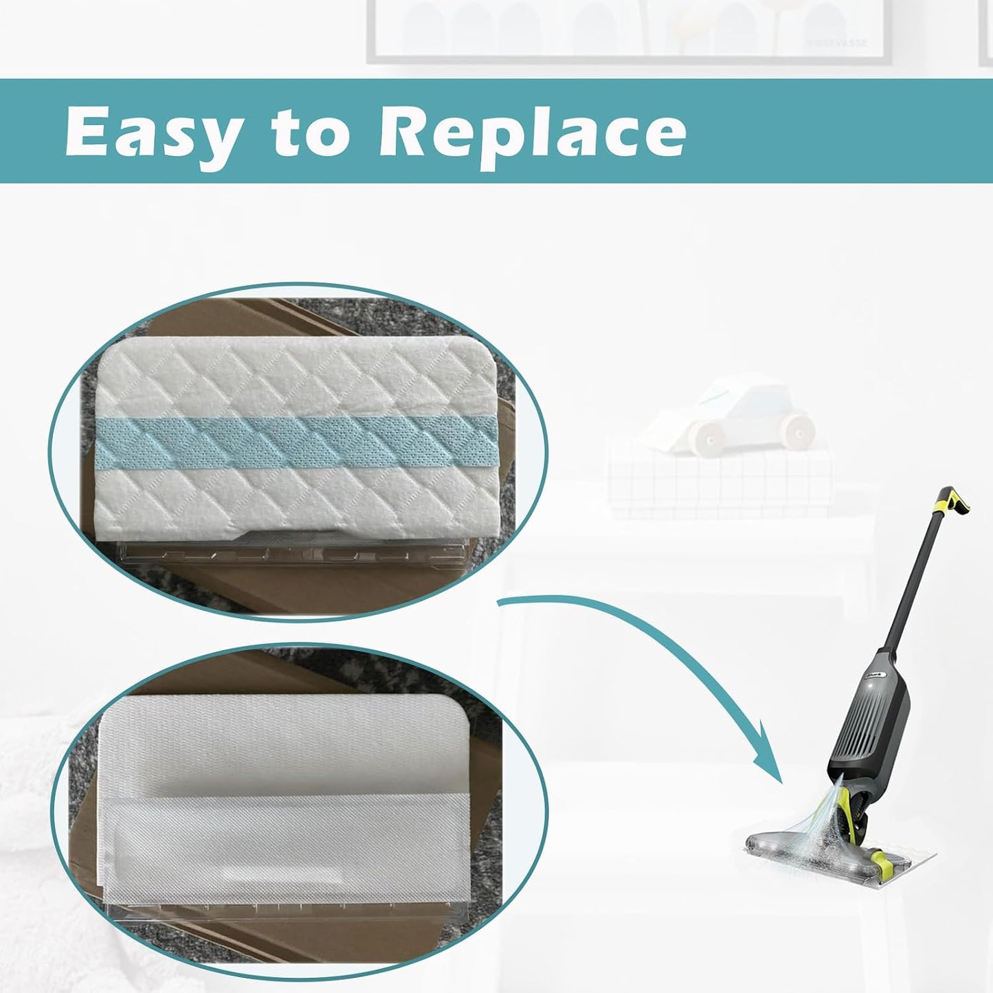 Replacement Pads forVM252 VM200 VM190 VM250 VM251 VM200C VM252C QM250 VC205,20 Pcs Disposable Vac Mop Pads Refills