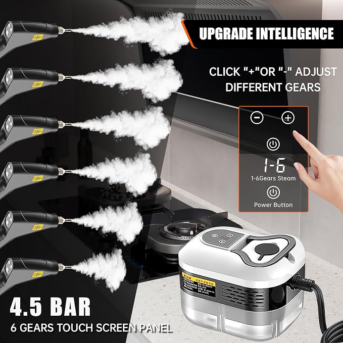 High Pressure Steam Cleaner, 2500W Portable High Temp Bathroom Power Steamer - Image 4