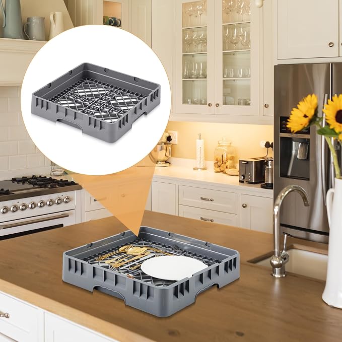 Commercial Dishwasher Tray Rack Polypropylene Full Size Flatware Rack - Image 7