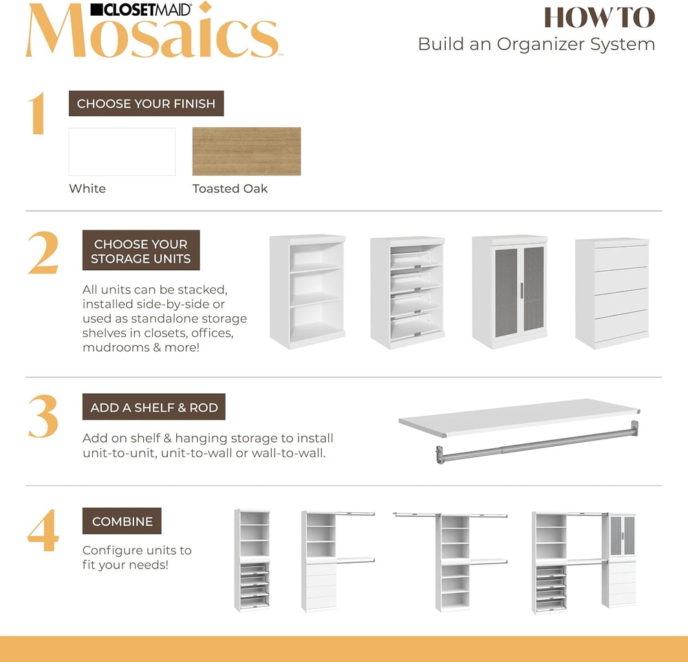ClosetMaid Mosaics 4 Drawer Closet Organizer, Customizable Storage System, 40...