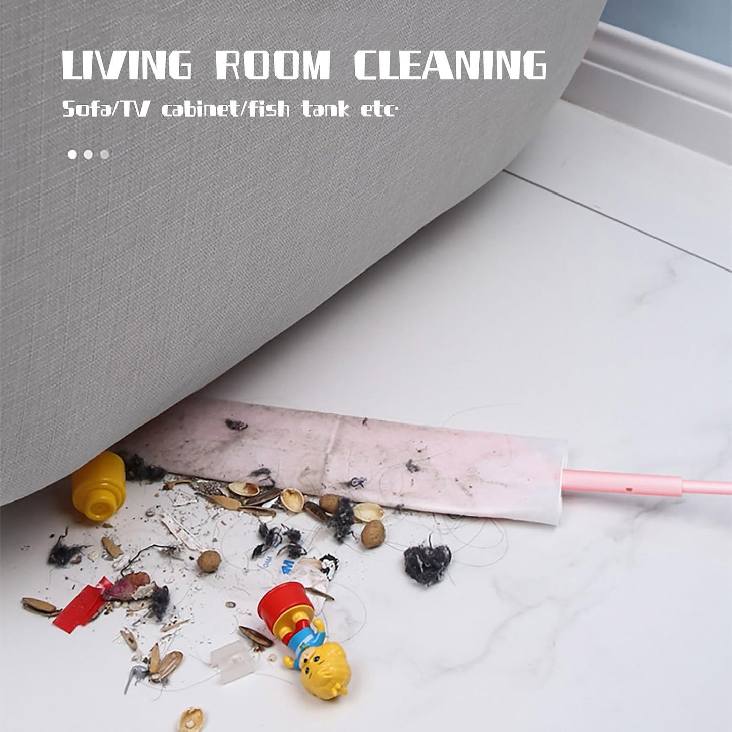2pcs Home Dust Duster and Gap Dust Cleaning Brush Set with Extendable Handle, Non-Woven Fabric Sleeves, Comfortable Grip for Sofa and Floor Cleaning